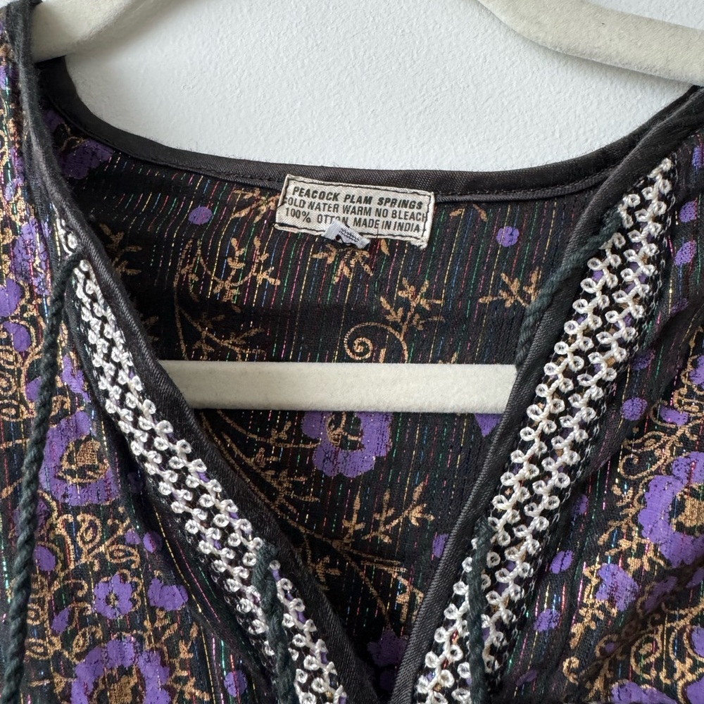 Vintage Floral Long Sleeve Kaftan Dress - Picture 4 of 4